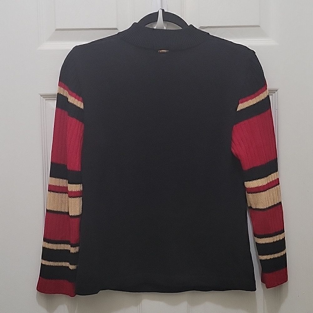 St John Sport Knit Mock Neck Sweater Marie Gray (SZ P) - Picture 5 of 12